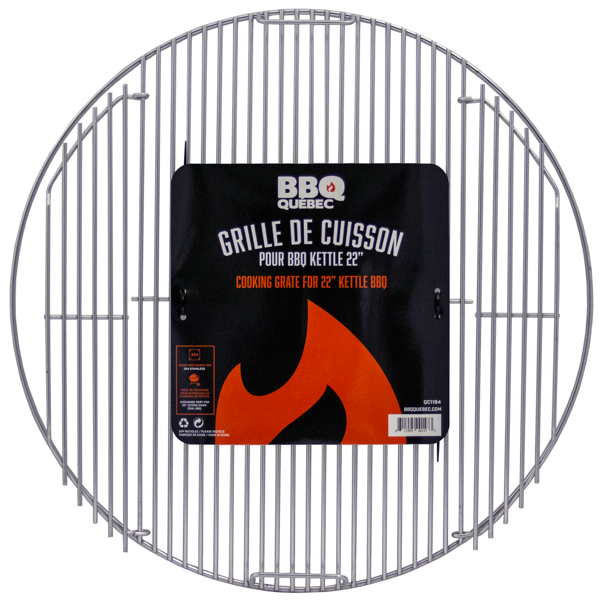 Grille en acier inoxydable 304 pour Kettle 22" par BBQ Québec vendu par BBQQUEBEC.com