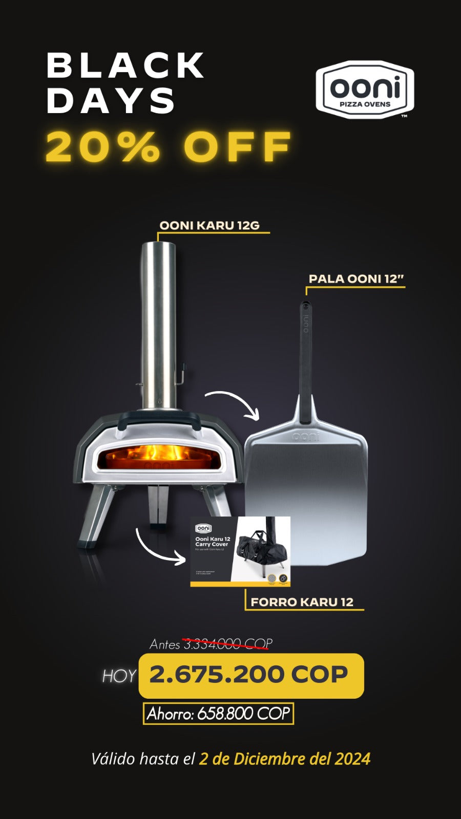 Combo Horno Ooni Karu 12G